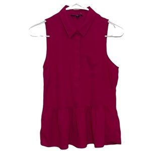 American Eagle Outfitters Button Up Peplum Sleeveless Blouse